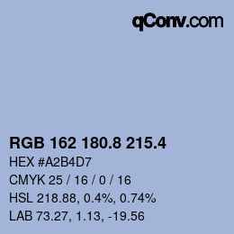 カラーコード: RGB 162 180.8 215.4 | qconv.com