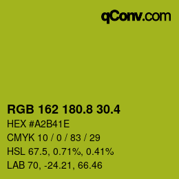 カラーコード: RGB 162 180.8 30.4 | qconv.com