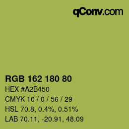 颜色代码: RGB 162 180 80 | qconv.com