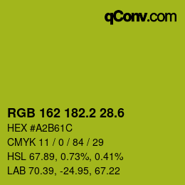 カラーコード: RGB 162 182.2 28.6 | qconv.com