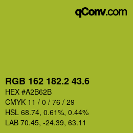 カラーコード: RGB 162 182.2 43.6 | qconv.com