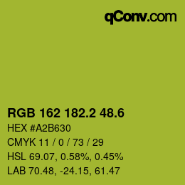 カラーコード: RGB 162 182.2 48.6 | qconv.com