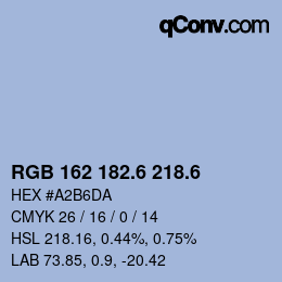 カラーコード: RGB 162 182.6 218.6 | qconv.com