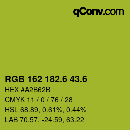 カラーコード: RGB 162 182.6 43.6 | qconv.com