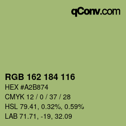 Color code: RGB 162 184 116 | qconv.com