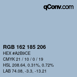 カラーコード: RGB 162 185 206 | qconv.com