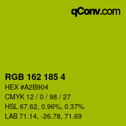 Color code: RGB 162 185 4 | qconv.com