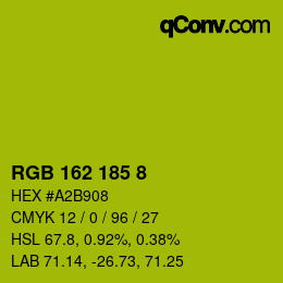 カラーコード: RGB 162 185 8 | qconv.com