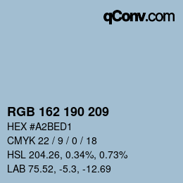 カラーコード: RGB 162 190 209 | qconv.com