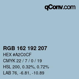 Color code: RGB 162 192 207 | qconv.com