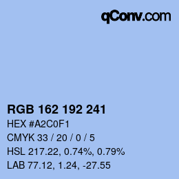 カラーコード: RGB 162 192 241 | qconv.com
