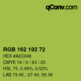 Color code: RGB 162 192 72 | qconv.com