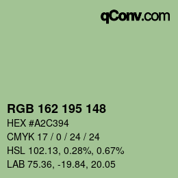 颜色代码: RGB 162 195 148 | qconv.com