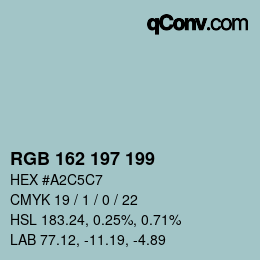 Farbcode: RGB 162 197 199 | qconv.com