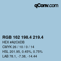 カラーコード: RGB 162 198.4 219.4 | qconv.com