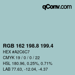 カラーコード: RGB 162 198.8 199.4 | qconv.com