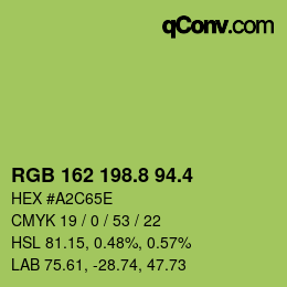 カラーコード: RGB 162 198.8 94.4 | qconv.com