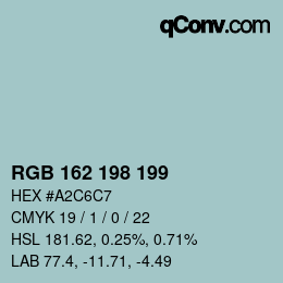 カラーコード: RGB 162 198 199 | qconv.com