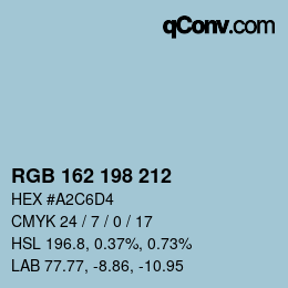 Color code: RGB 162 198 212 | qconv.com