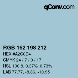 Código de color: RGB 162 198 212 | qconv.com