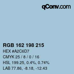カラーコード: RGB 162 198 215 | qconv.com