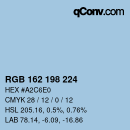 Farbcode: RGB 162 198 224 | qconv.com