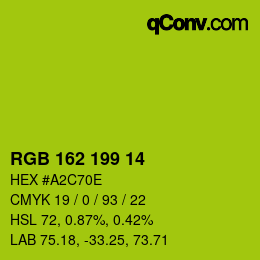 Código de color: RGB 162 199 14 | qconv.com