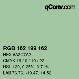 Color code: RGB 162 199 162 | qconv.com