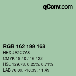 Color code: RGB 162 199 168 | qconv.com