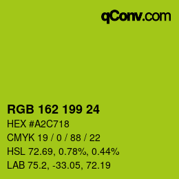 カラーコード: RGB 162 199 24 | qconv.com