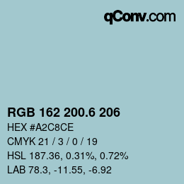 カラーコード: RGB 162 200.6 206 | qconv.com
