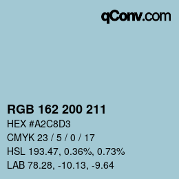 Farbcode: RGB 162 200 211 | qconv.com