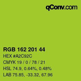 颜色代码: RGB 162 201 44 | qconv.com