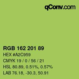 Farbcode: RGB 162 201 89 | qconv.com