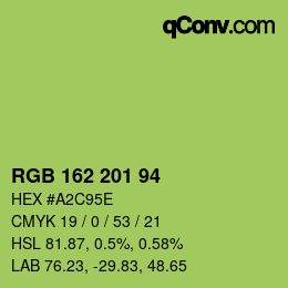 Color code: RGB 162 201 94 | qconv.com
