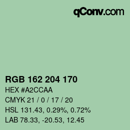カラーコード: RGB 162 204 170 | qconv.com