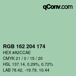 カラーコード: RGB 162 204 174 | qconv.com