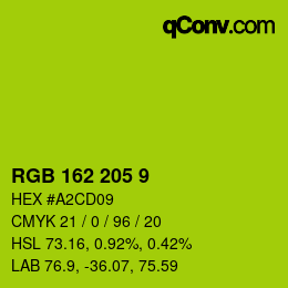 カラーコード: RGB 162 205 9 | qconv.com