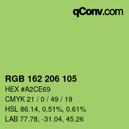 カラーコード: RGB 162 206 105 | qconv.com