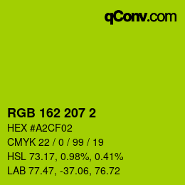 カラーコード: RGB 162 207 2 | qconv.com