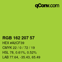 Farbcode: RGB 162 207 57 | qconv.com