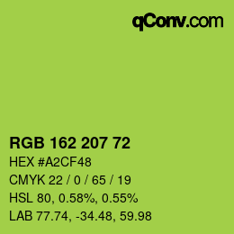 Color code: RGB 162 207 72 | qconv.com