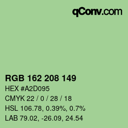 カラーコード: RGB 162 208 149 | qconv.com
