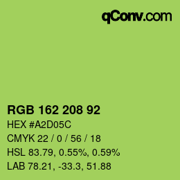 カラーコード: RGB 162 208 92 | qconv.com