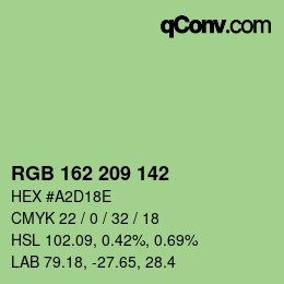 Color code: RGB 162 209 142 | qconv.com