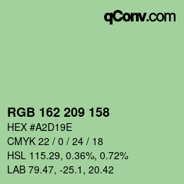 Color code: RGB 162 209 158 | qconv.com