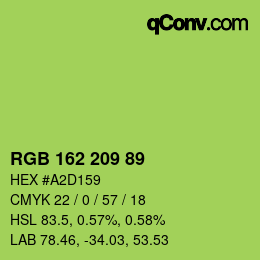 Color code: RGB 162 209 89 | qconv.com