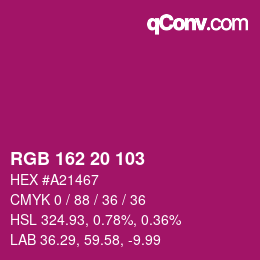 Color code: RGB 162 20 103 | qconv.com