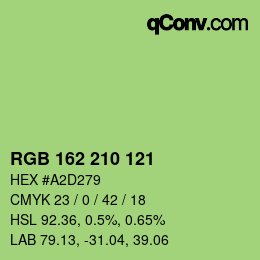 Code couleur: RGB 162 210 121 | qconv.com