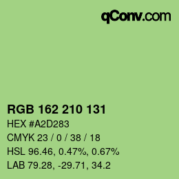 カラーコード: RGB 162 210 131 | qconv.com